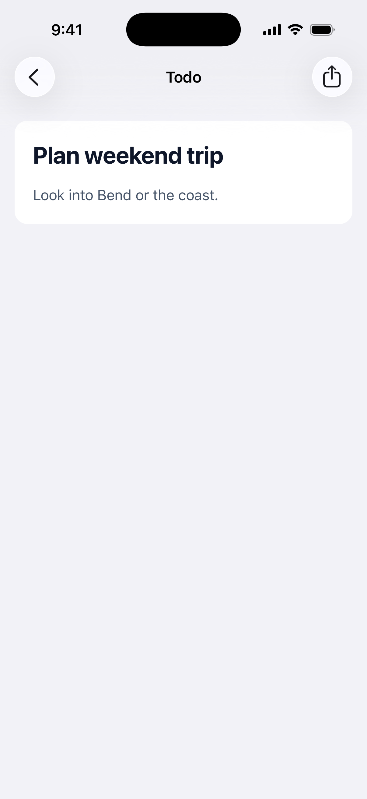 Navbar with a share button on iOS